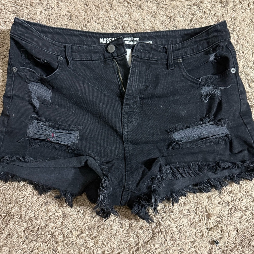 Mossimo Supply Co. Women's Black Ripped Jean Shorts